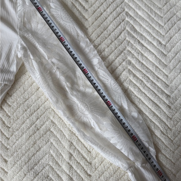 SHEIN White Babydoll Dress with Bishop Sleeves - Picture 6 of 8